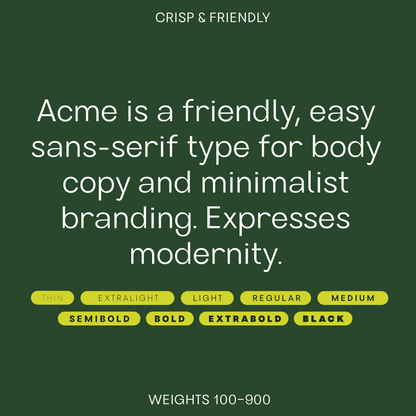 Bauhaus Acme—Modern, cool sans-serif font, clean & unique