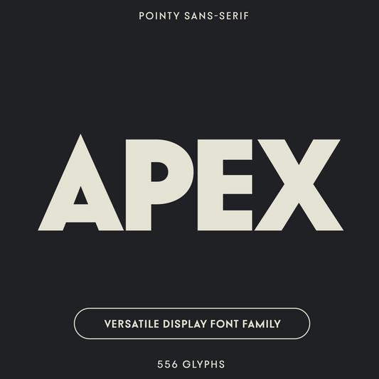 Apex—Bold & pointy sans-serif font with sharp alts