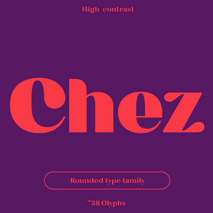 Bauhaus Chez—Rounded sans font, warm & high-contrast