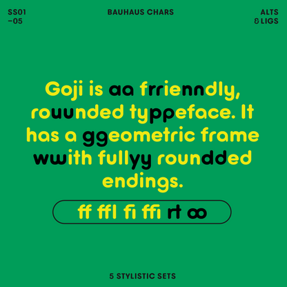 Goji—Friendly, rounded display font