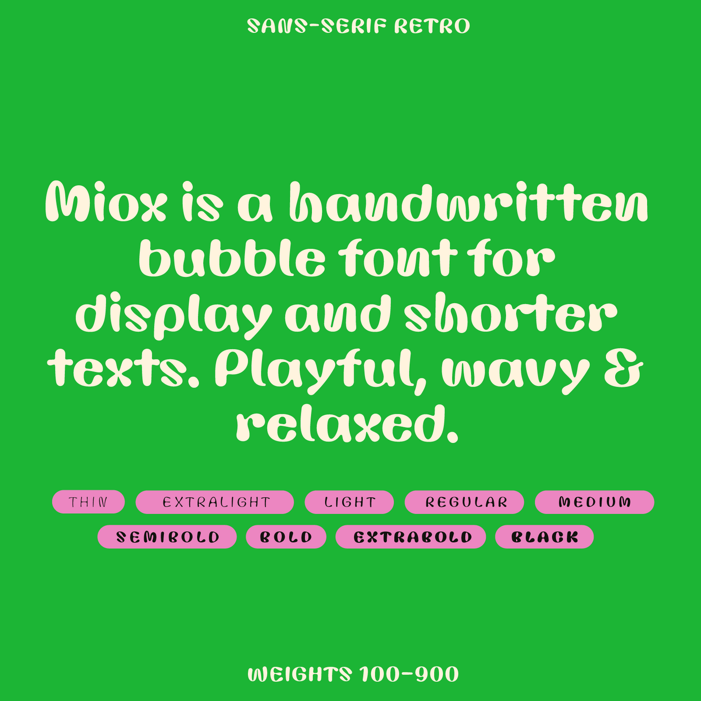 Miox—Groovy bubble font, playful and retro-modern for fun branding