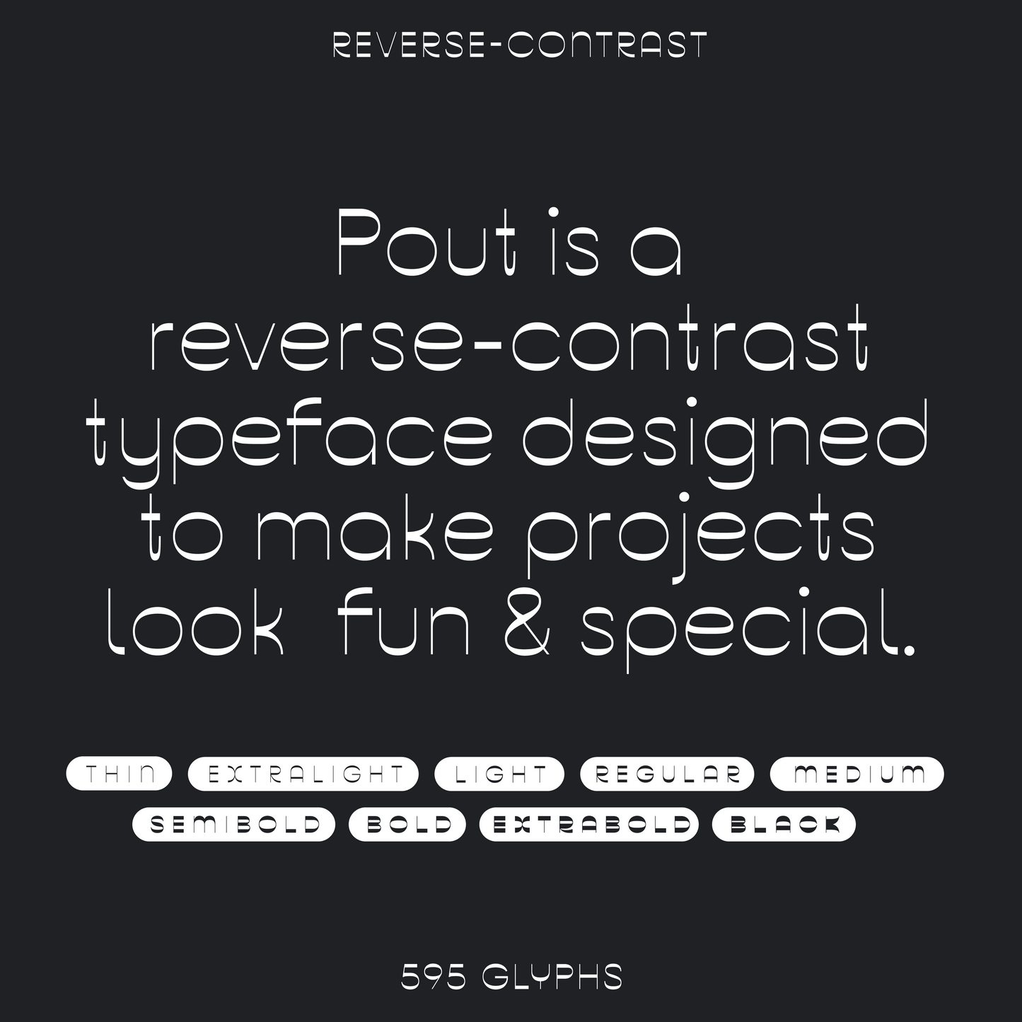 Pout—Fun reverse-contrast font