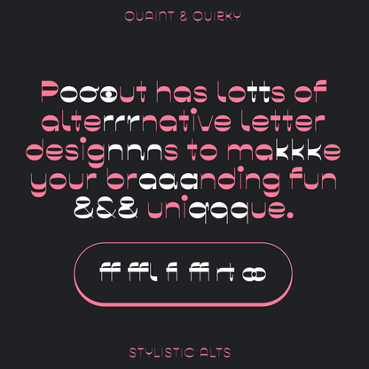 Pout—Fun reverse-contrast font