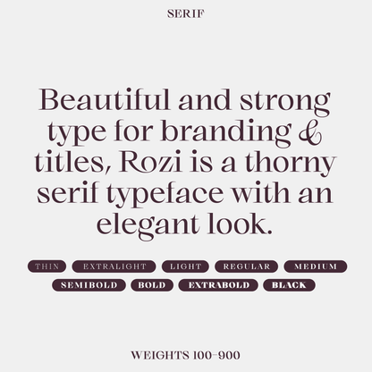 Rozi—Strong, unique serif font for elegance