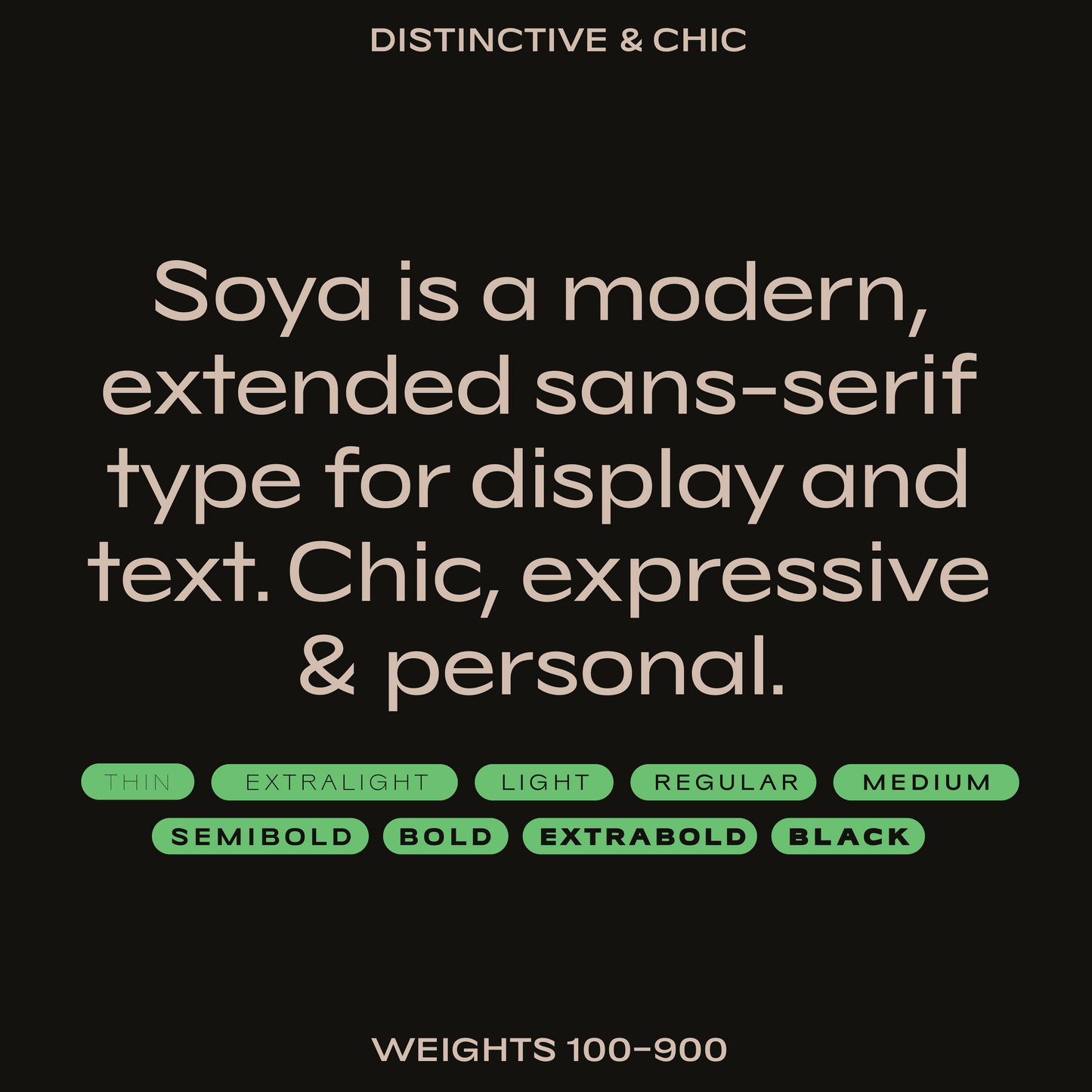 Soya—Chic, trendy font for modern food and fashion