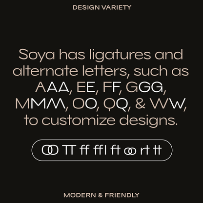 Soya—Chic, trendy font for modern food and fashion